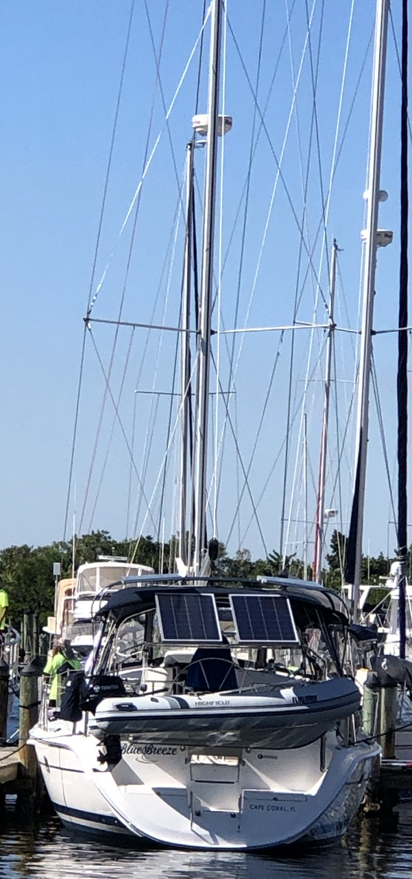 BlueBreeze in slip at Burnt Store Marina